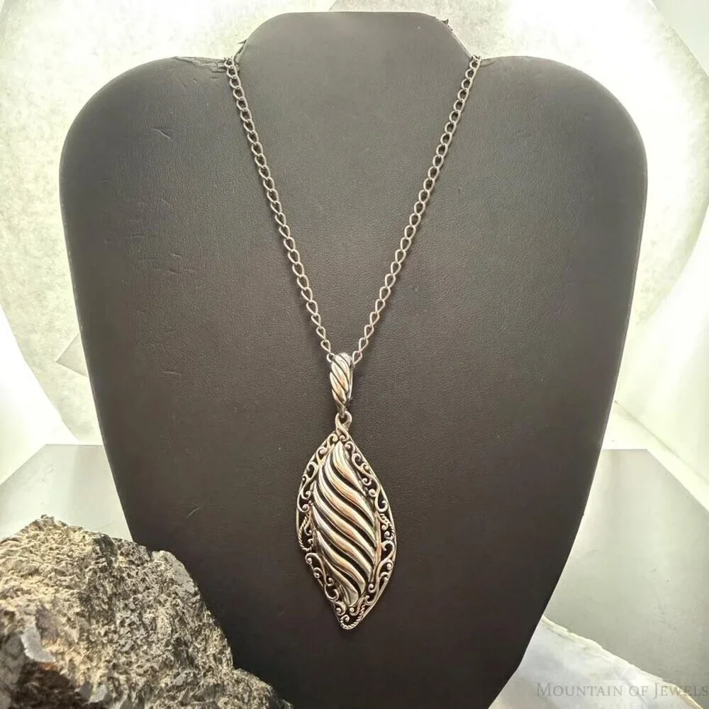Carolyn Pollack Sterling Silver Swirl Decorated Enhancer 16